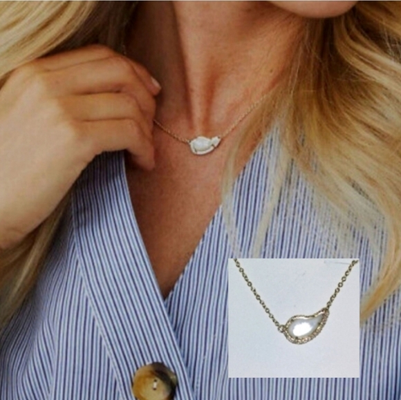 Kendra Scott Tansy Pendant Necklace Yellow Gold Plated Ivory Mother-of-Pearl💛 - Picture 8 of 11